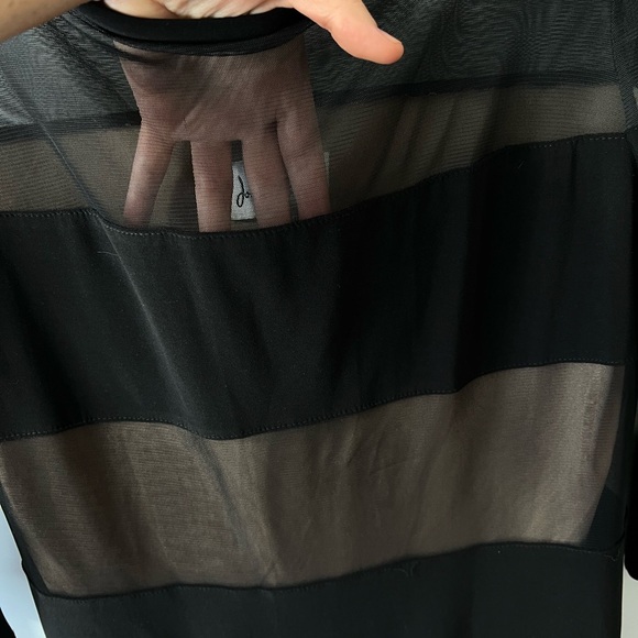 Joseph Ribkoff Sheer Black and Nude Dress - Picture 4 of 8
